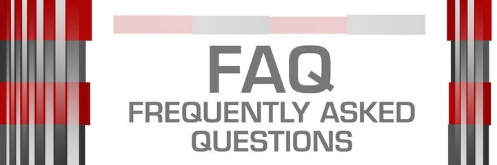 FAQ - Frequently Asked Questions Red Grey Bars Both Sides 