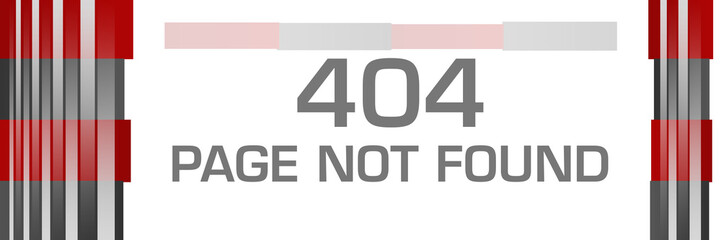 Page Not Found Error 404 Red Grey Bars Both Sides 