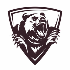 Angry Bears logo - vector illustration, emblem design on white background