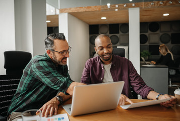 Entrepreneur businessmen working in modern coworking workspace