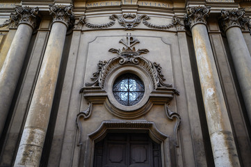 Details of the exterior of the ancient Cathedral. 30.10.2019 Italy, Rome.
