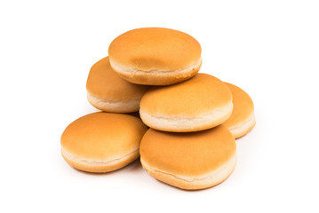 Burger bread isolated on white background.