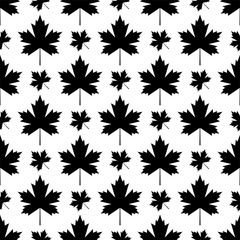 Maple Leaf Icon Seamless Pattern