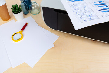 Modern printer machine for home use close up