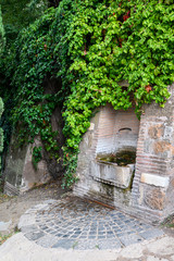 Drinking fountain in the Roman forum. Italy, Rome.