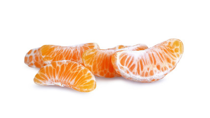  Tangerine slices isolated on white background
