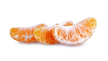 Tangerine slices isolated on white background