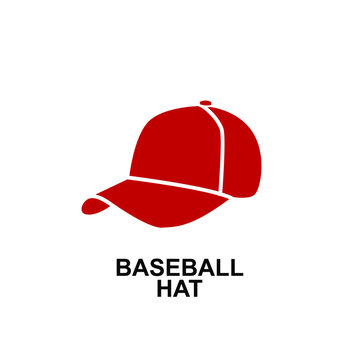 red Baseball hat logo icon design vector illustration
