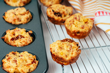 Ham, Sweetcorn and Tomato Muffins