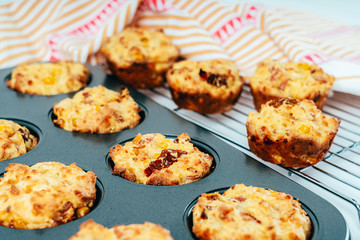 Ham, Sweetcorn and Tomato Muffins