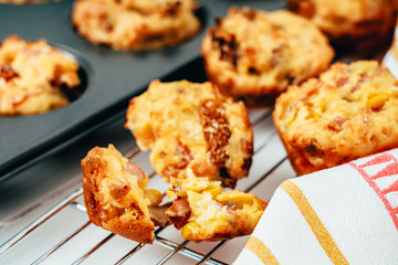 Ham, Sweetcorn and Tomato Muffins
