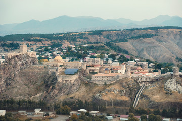 Panorama of the Rabat Fortress in the city of Akhaltsikhe Georgia at sunrise in autumn