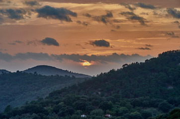 sunset in andalusia mountains