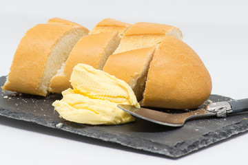 Bread and butter breakfast with a healthy diet