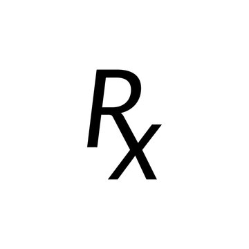 RX icon. Medical regular prescription symbol. Treatment receipt sign.