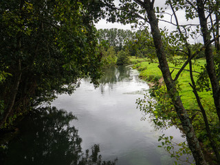 The River Ternoise at Blangy sur Ternoise where Henry V's army crossed in 1415 the day before the Battle of Agincourt