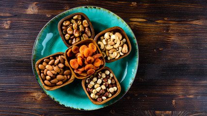 Box of variety nuts top view