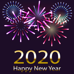firework vector display 2020 background