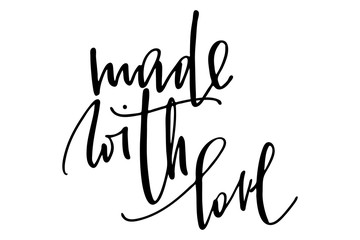 Phrase made with love handwritten text vector