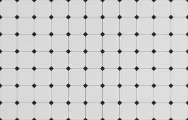White and black square seamless tile texture for floor and walls