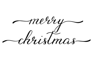 Merry Christmas handwritten text vector