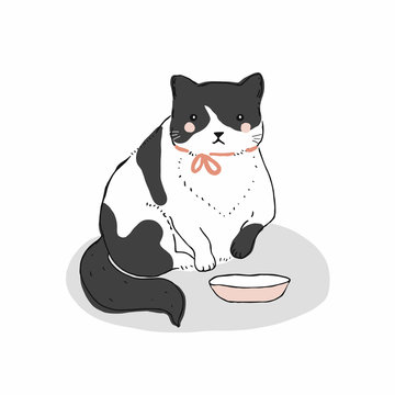Fat Cat. Vector illustration.