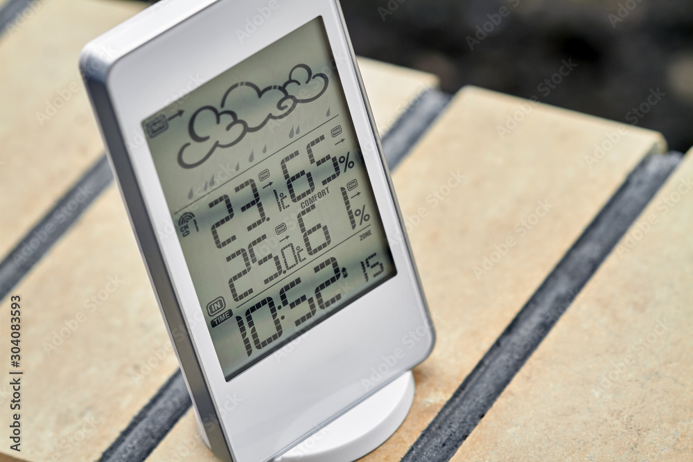 Wall mural best personal weather station device with weather conditions inside and outside. home digital weathe