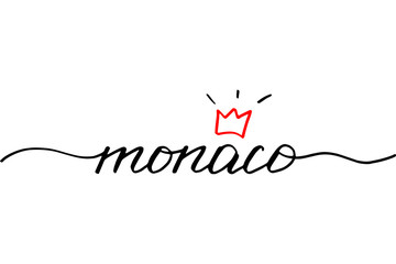 Monaco handwritten text vector