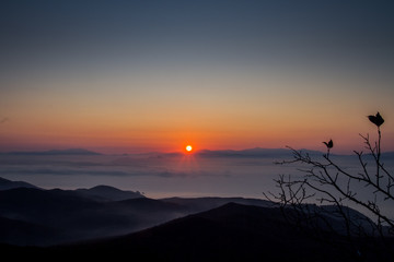 sunrise in the mountains