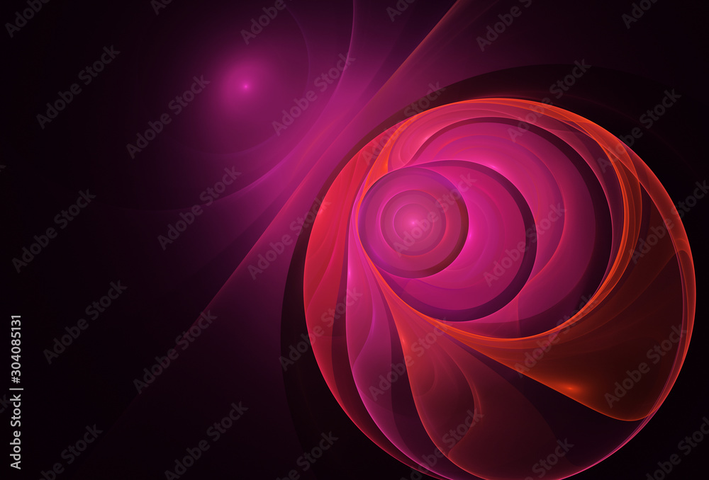 Wall mural abstract color dynamic background with lighting effect. fractal spiral. fractal art