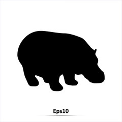 Hippo icon. Vector illustration. Eps10