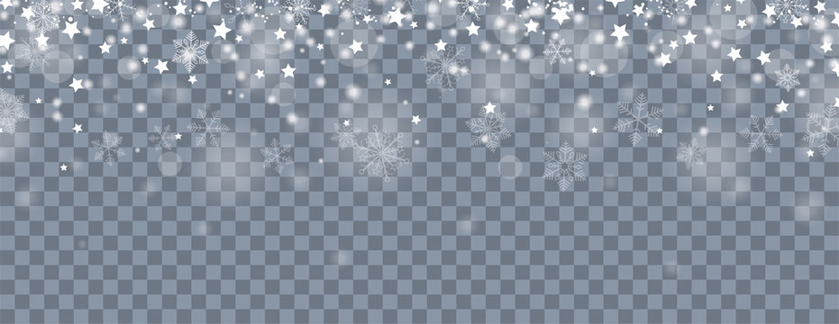 Snowfall Stars Bokeh Transparent Christmas Header