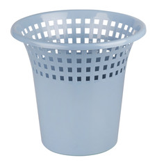 plastic waste bin on a white background