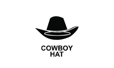 Cowboy black hat logo icon design vector illustration