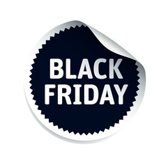 Black Friday. Round Sticker. Vectro Illustration.