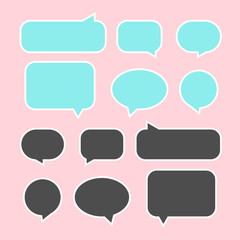 Text speech bubble collection icon vector