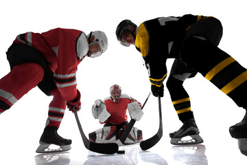 Ice hockey isolated on white