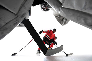 Ice hockey isolated on white