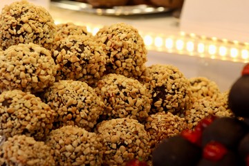 Roasted Nuts Covered Chocolate Truffles 