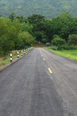 The green path leads to high mountain destinations, low angle shots.