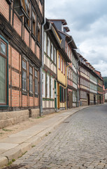 Fototapeta na wymiar Street view of Wernigerode City , Saxony-Anhalt, Germany