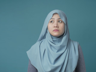 Muslim Woman Thinking Something