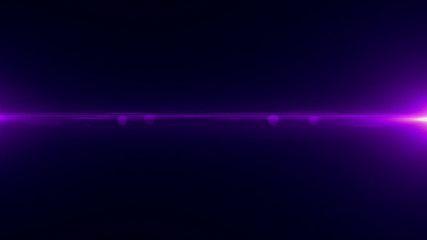 Lens flare purple light special effect Black background