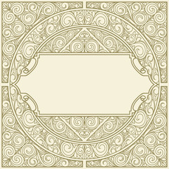 Ornate art deco vintage design card
