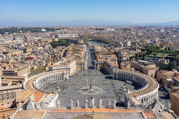 Top view  of Saint Peter Square in Vatican 