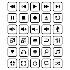 media player icon vector design symbol