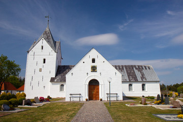 Fototapeta na wymiar Sankt Clemens Church located in the island of Romo, Denmark