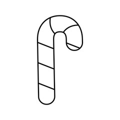 sweet cane christmas line style icon vector illustration design