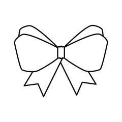 bow ribbon christmas line style icon vector illustration design