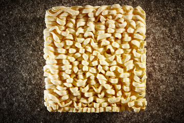 Instant noodle, dried uncooked noodle 
